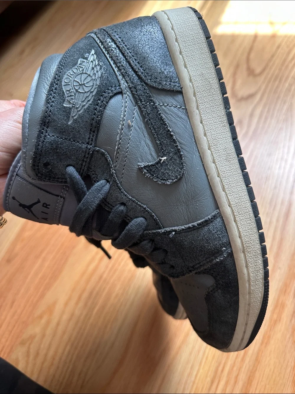 Jordan Mid-Top Sneakers in Black and Dark Gray